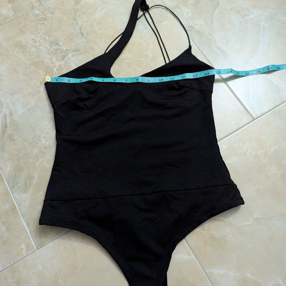 Lulus Heading Out Tonight Black Asymmetrical One-shoulder Bodysuit - Size S - Picture 7 of 9